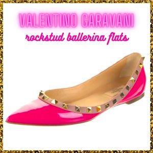 Valentino Garavani Rockstud Patent Leather Ballet Flats
